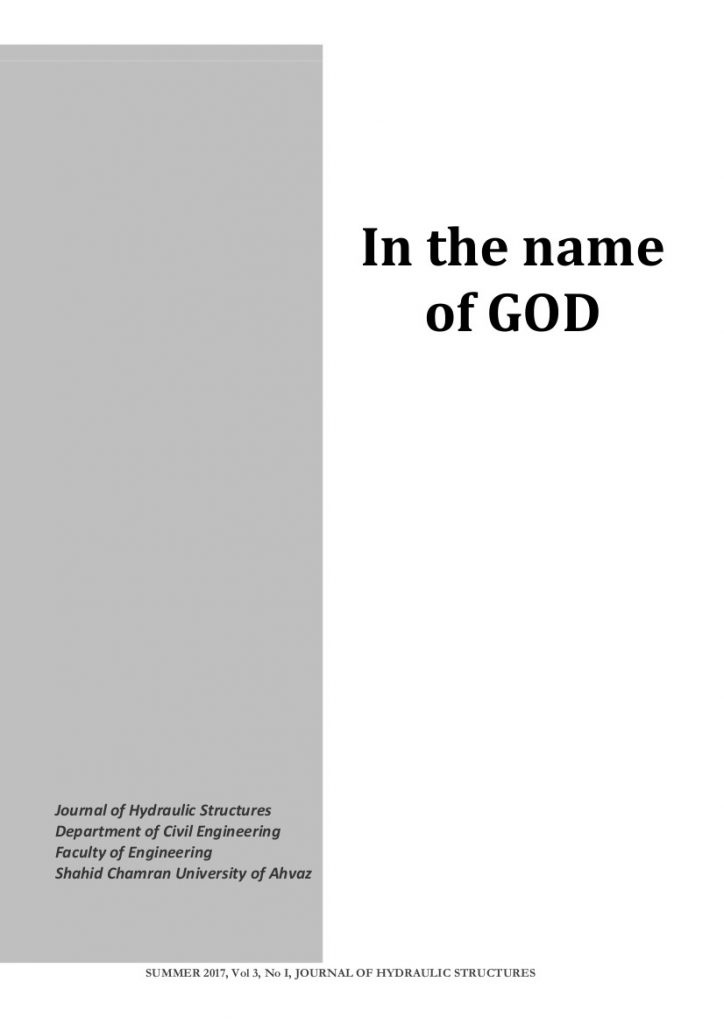 Journal of Hydraulic Structures انجمن هیدرولیک ایران